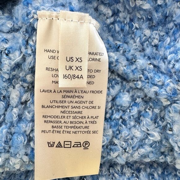 Free‎ People BFF Cardigan XS Boho Wrap Soft Boucle Knit Blue - Picture 6 of 12